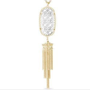 Kendra Scott Rayne Necklace Gold w Silver filigree